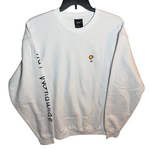 HUF Triple Triangle Anxiety and Depression Smiley Flower Crewneck Sweatshirt- L